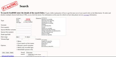 Free Genealogy Resource GRO Index, FreeBMD search 
