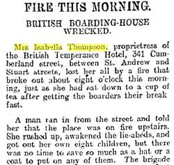 A newspaper article about a fire

Description automatically generated