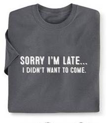 A grey t-shirt with white text

Description automatically generated